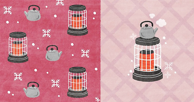 PSD 겨울 패턴 일러스트 주전자 사람없음 패턴백그라운드 눈 눈송이 난로 체크무늬 아기자기 겨울배경 국내일러스트 자연요소 계절 백그라운드 컨셉 무늬 주방용품 날씨 눈_날씨 난방기 파일형식