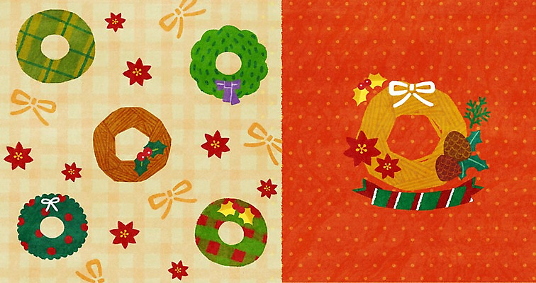 PSD 리본 크리스마스 겨울 패턴 일러스트 사람없음 패턴백그라운드 체크무늬 크리스마스리스 아기자기 겨울배경 국내일러스트 계절 기념일 백그라운드 컨셉 무늬 화환 파일형식