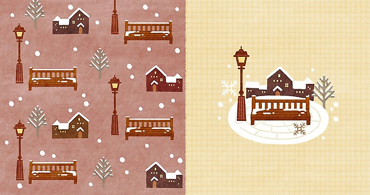 PSD 나무 겨울 패턴 가로등 벤치 일러스트 주택 사람없음 패턴백그라운드 눈 체크무늬 아기자기 겨울배경 국내일러스트 자연요소 식물 계절 공공시설 백그라운드 컨셉 무늬 의자 날씨 건물 파일형식