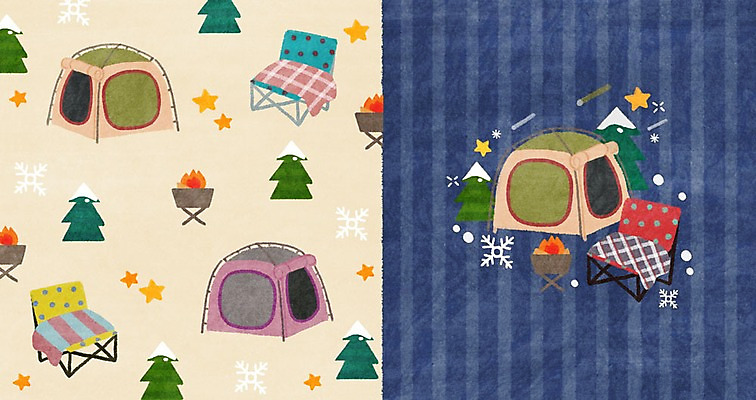 PSD 별 겨울 패턴 의자 일러스트 텐트 사람없음 줄무늬 캠핑 패턴백그라운드 눈송이 유성 모닥불 겨울캠프 아기자기 겨울배경 국내일러스트 자연요소 계절 가구 백그라운드 컨셉 무늬 불 레저 눈_날씨 캠핑도구 파일형식