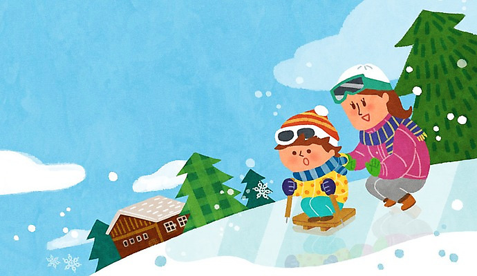 전신 PSD 나무 구름 여자 남자 어린이 겨울 일러스트 하늘 성인 두명 레포츠 얼음 눈 썰매 얼음썰매 국내일러스트 자연요소 식물 계절 레저 날씨 사람 파일형식