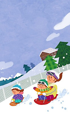 전신 PSD 나무 구름 여자 남자 딸 아들 어린이 겨울 일러스트 가족 하늘 엄마 성인 세명 레포츠 썰매 눈썰매장 국내일러스트 자연요소 식물 계절 관계 레저 사람 파일형식