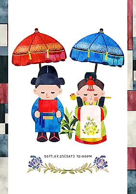 전신 PSD 여자 남자 꽃 일러스트 결혼식 나뭇잎 성인 두명 전통문양 한복 전통혼례 조각보 연지곤지 국내일러스트 식물 한국전통 전통 문양 결혼 잎 사람 보자기_천 전통의상 전통의례 파일형식