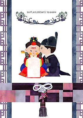 전신 PSD 여자 남자 꽃 일러스트 결혼식 나뭇잎 키스 성인 두명 전통문양 한복 전통혼례 노리개 조각보 국내일러스트 식물 한국전통 전통 문양 결혼 잎 전통소품 사람 보자기_천 전통의상 전통의례 애정표현 파일형식