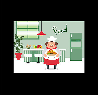 전신 식물 남자 과일 일러스트 조명 프레임 요리 한명 성인 주방 요리사 텔레비전 방송 냉장고 프로그램 국내일러스트 AI파일 직업 1 사람 전자제품 가전제품 파일형식 벡터