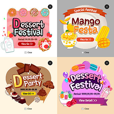 PSD 템플릿 웹템플릿 딸기 디저트 여름음식 팝업 웹팝업 사람없음 초콜릿 도넛 빙수 망고 마카롱 레이어팝업 초코맛 제철음식 이미지템플릿 음식 과일 맛 열대과일 제철 파일형식 여름_계절