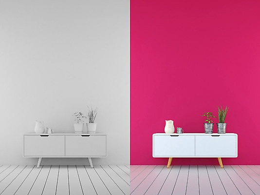 PSD 식물 편집이미지 벽 거실 벽지 탁자 사람없음 그래픽 인테리어 3D 꽃병 공간 비교 디지털합성 진분홍색 디지털아트 편집3D 디자인 꽃 분홍색 가구 컨셉 파일형식