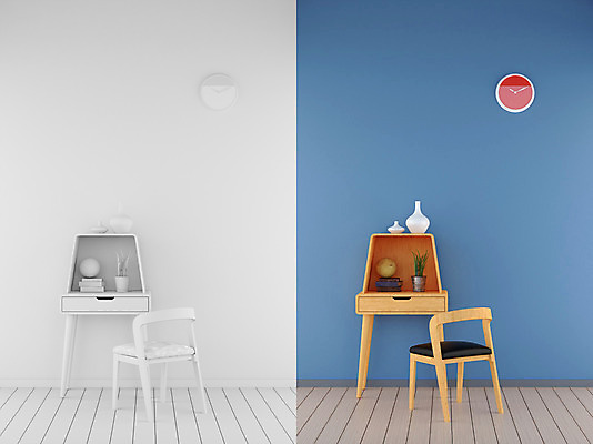 PSD 편집이미지 화분 시계 거실 의자 탁자 유리병 사람없음 그래픽 책 인테리어 3D 공간 비교 디지털합성 나무바닥 목재가구 디지털아트 편집3D 디자인 가구 컨셉 병_용기 바닥 파일형식