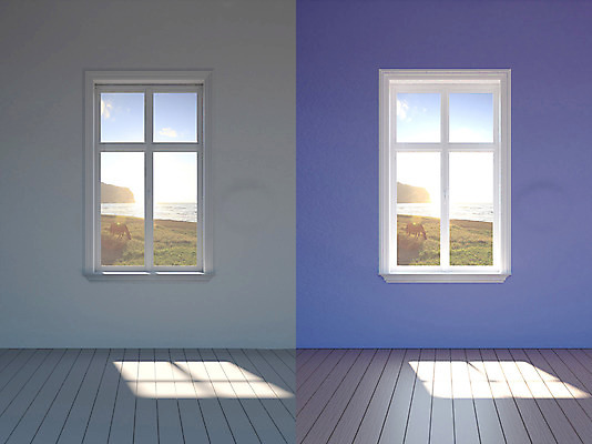 PSD 편집이미지 벽 거실 창문 벽지 사람없음 그래픽 인테리어 3D 보라색 공간 비교 디지털합성 나무바닥 디지털아트 비어있는 편집3D 디자인 컬러 컨셉 바닥 파일형식