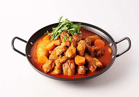 포토 JPG 스튜디오촬영 그릇 한식 음식 실내 사람없음 닭 냄비 닭볶음탕 국내포토 식기 조류 내부 솥 닭고기요리 파일형식