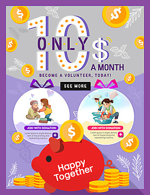 PSD 템플릿 여자 노년 남자 행복 웹템플릿 이벤트페이지 함께함 이벤트 여러명 성인 달러 동전 돼지저금통 봉사 빨래 금융의날 이미지템플릿 감정 다수 컨셉 가사 돈 사람 저금통 도움 페이지 파일형식 법정기념일