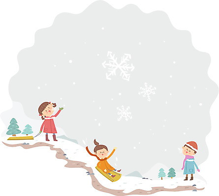 전신 모자 여자 남자 어린이 겨울 일러스트 날씨 야외 세명 목도리 눈 즐거움 썰매 국내일러스트 AI파일 자연요소 잡화 계절 감정 사람 파일형식 벡터