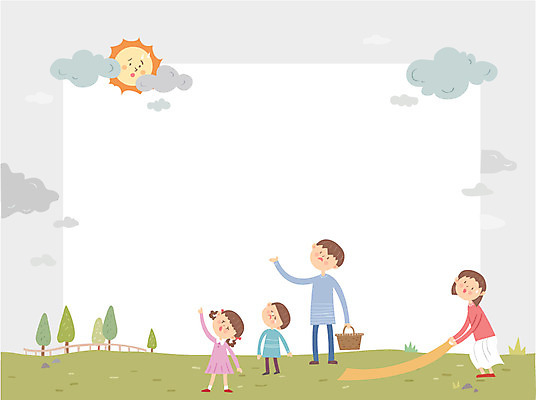 전신 여자 남자 어린이 일러스트 가족 날씨 프레임 초원 여러명 성인 야외 태양 소풍 먹구름 돗자리 흐림 국내일러스트 AI파일 자연요소 다수 관계 사람 야외활동 파일형식 벡터 구름_자연