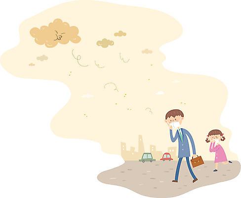 전신 구름 여자 남자 어린이 일러스트 자동차 바람 날씨 마스크 성인 두명 도심 흐림 황사 미세먼지 국내일러스트 AI파일 자연요소 육상교통 사람 도시 먼지 파일형식 벡터