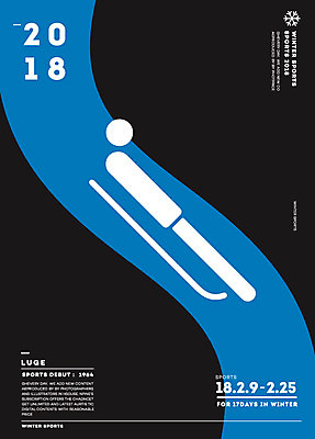 포스터 스포츠 겨울 일러스트 겨울스포츠 동계올림픽 사람모양 사람없음 픽토그램 눕기 썰매 2018년 루지 평창동계올림픽 국내일러스트 AI파일 모양 계절 올림픽 모션 연도 파일형식 벡터