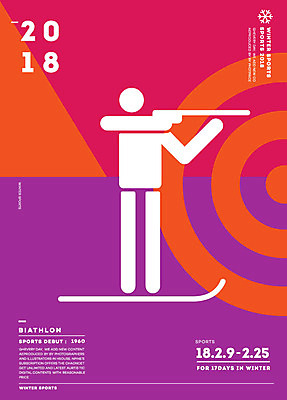 포스터 스포츠 겨울 일러스트 스키 겨울스포츠 동계올림픽 사람모양 사람없음 픽토그램 사격 2018년 바이애슬론 평창동계올림픽 국내일러스트 AI파일 모양 계절 올림픽 연도 파일형식 벡터