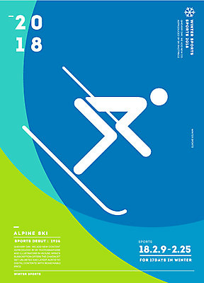 포스터 스포츠 겨울 일러스트 스키 겨울스포츠 동계올림픽 사람모양 사람없음 픽토그램 장애물 2018년 알파인스키 평창동계올림픽 국내일러스트 AI파일 모양 계절 올림픽 연도 파일형식 벡터