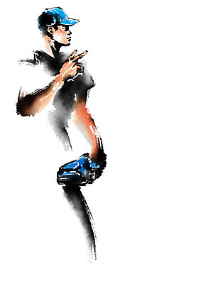 PSD 남자 일러스트 캘리그라피 붓터치 한명 손짓 상반신 성인 야구 야구선수 야구글러브 수신호 국내일러스트 1 모션 운동선수 사람 구기 글러브 파일형식