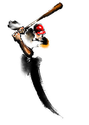 PSD 남자 일러스트 캘리그라피 붓터치 한명 상반신 성인 야구 야구방망이 타자 야구선수 국내일러스트 1 운동선수 사람 구기 야구용품 파일형식