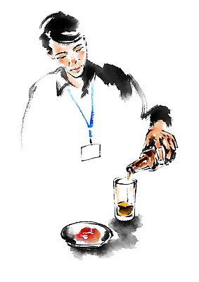 PSD 남자 술잔 일러스트 캘리그라피 맥주 한명 상반신 성인 붓기 맥주병 국내일러스트 1 모션 술병 잔 주류 사람 파일형식