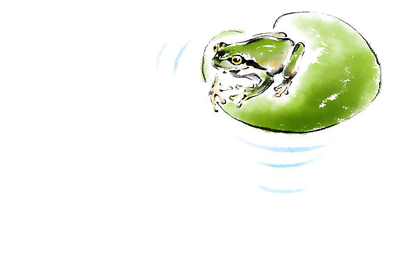 PSD 한마리 일러스트 캘리그라피 개구리 사람없음 연잎 청개구리 국내일러스트 1 잎 양서류 파일형식