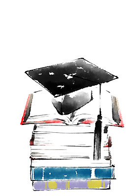 PSD 일러스트 학사모 캘리그라피 졸업 사람없음 책 국내일러스트 모자_잡화 교육 파일형식