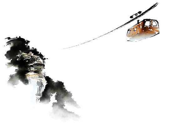 PSD 일러스트 캘리그라피 산 사람없음 케이블카 국내일러스트 파일형식