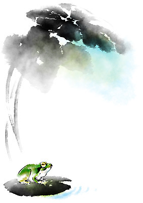 PSD 한마리 일러스트 캘리그라피 개구리 사람없음 연못 연잎 청개구리 국내일러스트 1 잎 양서류 파일형식