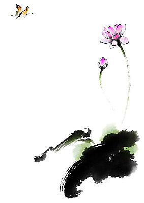 PSD 한마리 나비 일러스트 캘리그라피 연꽃 사람없음 국내일러스트 1 꽃 곤충 파일형식