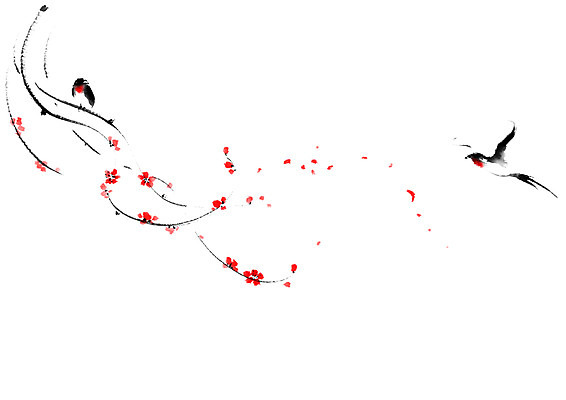 PSD 두마리 일러스트 캘리그라피 사람없음 매화 매화나무 제비 국내일러스트 나무 꽃 2 조류 파일형식