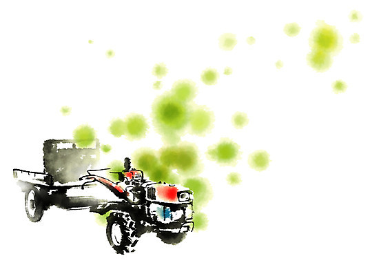 PSD 일러스트 캘리그라피 밝음 사람없음 경운기 국내일러스트 농기계 파일형식