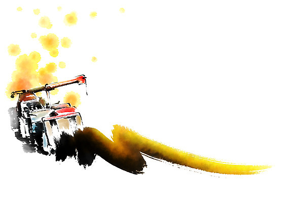 PSD 일러스트 캘리그라피 붓터치 사람없음 벼베기 콤바인 국내일러스트 농기구 파일형식