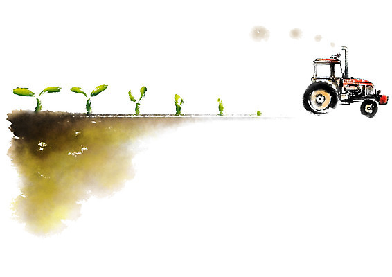 PSD 일러스트 캘리그라피 사람없음 새싹 트랙터 국내일러스트 식물 농기계 특수차량 파일형식