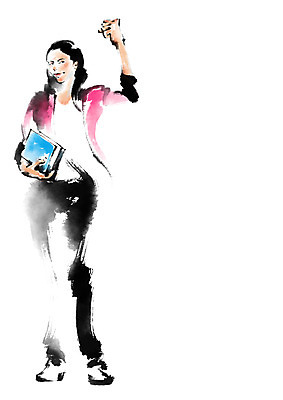 전신 PSD 여자 일러스트 캘리그라피 한명 웃음 들기 성인 책 파이팅 주먹 국내일러스트 1 모션 표정 사람 파일형식