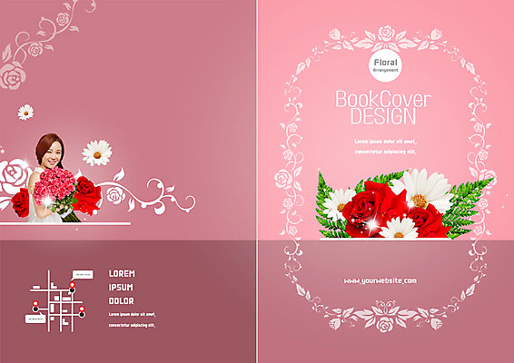 PSD 템플릿 표지디자인 북디자인 출판디자인 여자 표지 꽃 리플렛 꽃다발 북커버 한명 팜플렛 상반신 20대 성인 장미 한국인 원예 약도 이미지템플릿 식물 1 지도 사람 동양인 청년 취미 파일형식