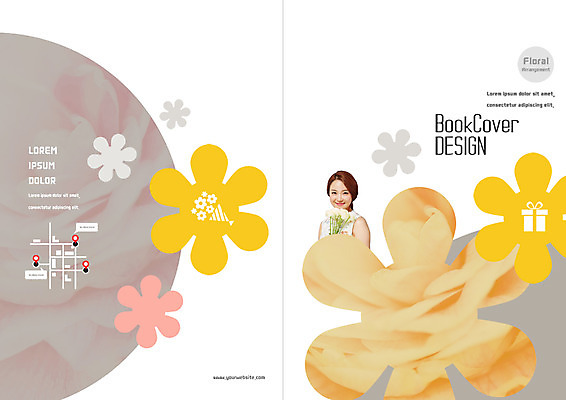 PSD 템플릿 표지디자인 북디자인 출판디자인 여자 표지 꽃 리플렛 북커버 한명 팜플렛 상반신 20대 성인 한국인 약도 이미지템플릿 식물 1 지도 사람 동양인 청년 파일형식