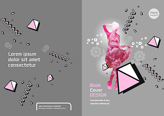 PSD 템플릿 표지디자인 북디자인 출판디자인 여자 표지 꽃 실루엣 리플렛 북커버 팜플렛 성인 이미지템플릿 식물 촬영기법 사람 파일형식