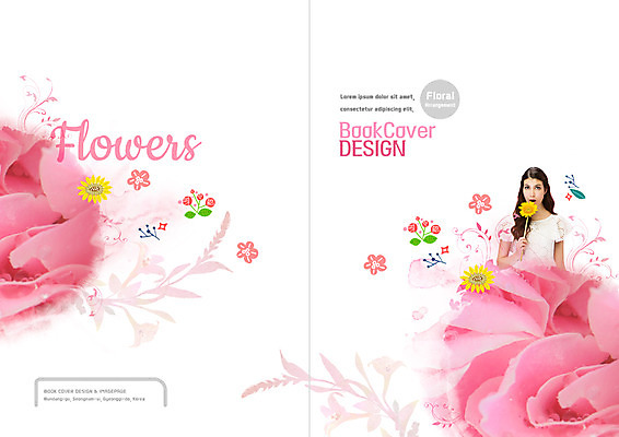 PSD 서양인 템플릿 표지디자인 북디자인 출판디자인 여자 표지 꽃 리플렛 북커버 해바라기 한명 팜플렛 상반신 20대 성인 이미지템플릿 외국인 식물 1 사람 청년 파일형식