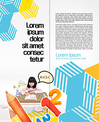 PSD 템플릿 표지디자인 북디자인 출판디자인 여자 어린이교육 교육 내지 어린이 리플렛 말풍선 2단접지 북커버 한명 웃음 팜플렛 상반신 책 숫자 연필 꽃병 한국인 책상 이미지템플릿 문자 1 꽃 가구 학용품 표정 사람 동양인 필기구 파일형식