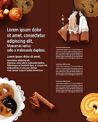 PSD 템플릿 표지디자인 북디자인 부부 커플 출판디자인 여자 남자 내지 음식 리플렛 2단접지 북커버 발렌타인데이 앉기 팜플렛 상반신 성인 두명 뒷모습 30대 쿠키 초콜릿 한국인 뒤돌아보기 초코바 브레첼 이미지템플릿 뷰포인트 관계 모션 데이이벤트 디저트 사람 동양인 장년 파일형식