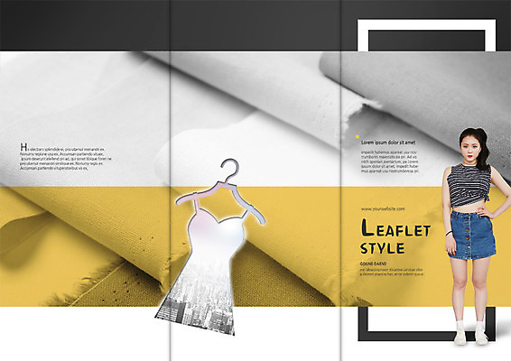 전신 PSD 템플릿 표지디자인 북디자인 출판디자인 원피스 여자 표지 리플렛 허리손 북커버 3단접지 한명 서기 이벤트 팜플렛 20대 성인 쇼핑 한국인 직물 옷걸이 청치마 이미지템플릿 1 옷 포즈 모션 사람 동양인 청년 치마 파일형식