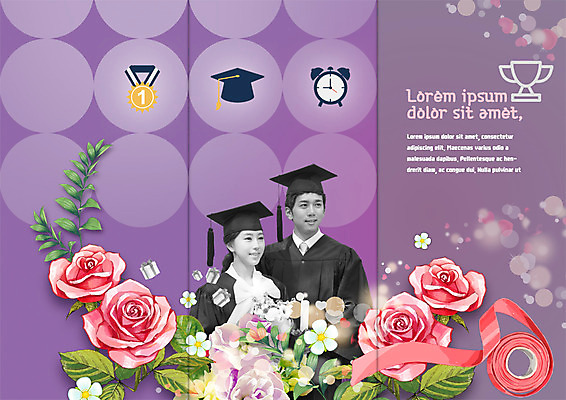 PSD 템플릿 표지디자인 북디자인 출판디자인 여자 남자 리본 내지 리플렛 대학생 북커버 학사모 3단접지 졸업 이벤트 팜플렛 상반신 20대 성인 두명 선물상자 쇼핑 장미 한국인 자명종 졸업가운 트로피 메달 이미지템플릿 모자_잡화 학생 교육 꽃 시계 선물 사람 동양인 청년 상자 알람 가운 상_우승 상_상패 파일형식