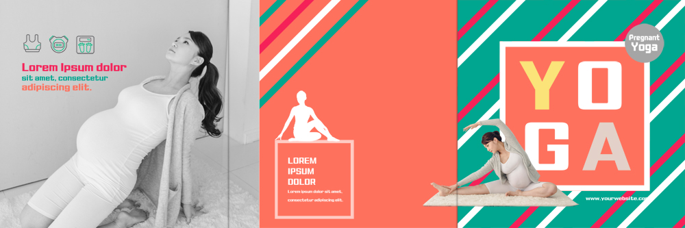 PSD 템플릿 표지디자인 북디자인 출판디자인 여자 표지 리플렛 북커버 3단접지 앉기 팜플렛 성인 두명 운동 스트레칭 임산부 한국인 매트 임산부요가 이미지템플릿 요가 모션 건강 사람 동양인 임신 파일형식
