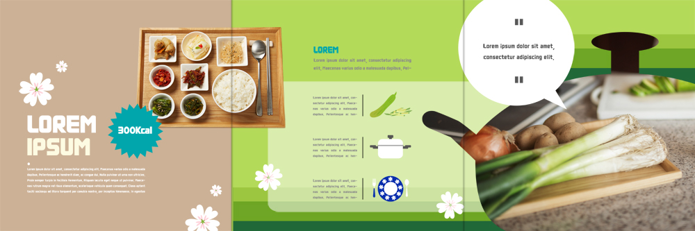 PSD 템플릿 접시 표지디자인 북디자인 출판디자인 내지 한식 음식 리플렛 말풍선 북커버 3단접지 젓가락 밥 반찬 양파 감자 쟁반 팜플렛 사람없음 숟가락 냄비 상차림 대파 이미지템플릿 식기 채소 수저 솥 파 파일형식