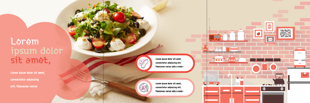 PSD 템플릿 접시 표지디자인 북디자인 출판디자인 내지 음식 리플렛 포크 채소 북커버 3단접지 치즈 팜플렛 사람없음 주방 샐러드 이미지템플릿 식기 유제품 파일형식