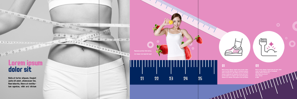 PSD 템플릿 표지디자인 북디자인 출판디자인 여자 내지 음식 리플렛 다이어트 북커버 3단접지 팜플렛 20대 성인 운동 한국인 이미지템플릿 건강 사람 동양인 청년 파일형식