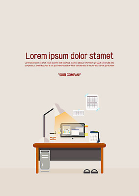 템플릿 표지 사람없음 컴퓨터 사무실 스탠드 프레젠테이션 책상 문서템플릿 서식 레이아웃 문서 제안서 이미지템플릿 AI파일 가구 비즈니스 조명 전자제품 파일형식 벡터