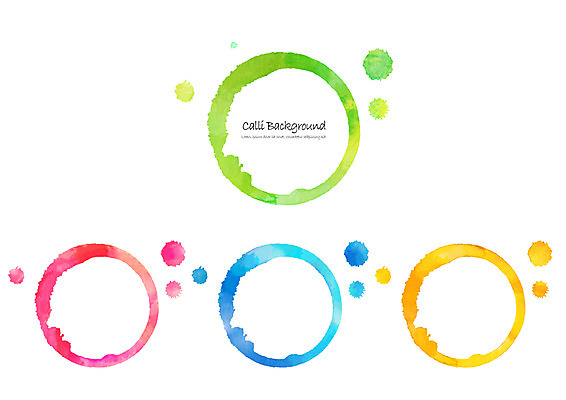 PSD 분홍색 캘리배경 백그라운드 일러스트 캘리그라피 붓터치 수채화 사람없음 초록색 파란색 컬러풀 노란색 원형 번짐 국내일러스트 도형 컬러 파일형식 효과