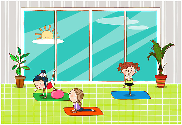 전신 식물 여자 일러스트 요가 창문 관리 성인 세명 태양 뷰티 요가자세 매트 변화 짐볼 국내일러스트 AI파일 자연요소 웰빙 포즈 컨셉 사람 파일형식 벡터