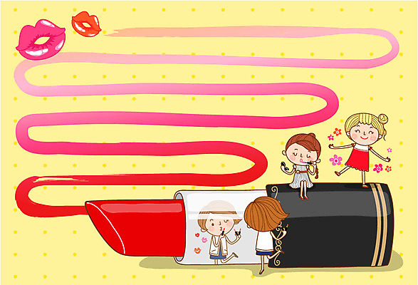 전신 여자 일러스트 관리 성인 세명 뷰티 립스틱 변화 입술 립밤 키스마크 국내일러스트 AI파일 컨셉 사람 신체부위 화장품 파일형식 벡터